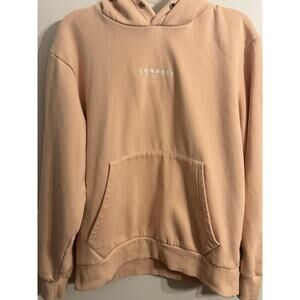 Sonneti Hoodie Mens M Peach Fleece Logo Kangaroo Pocket Pullover Soft Casual